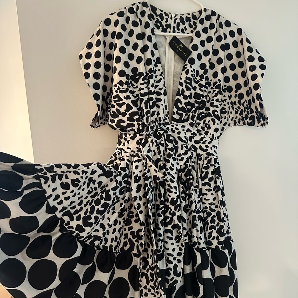 Alvin Valley Monochrome Polka Dot Dress